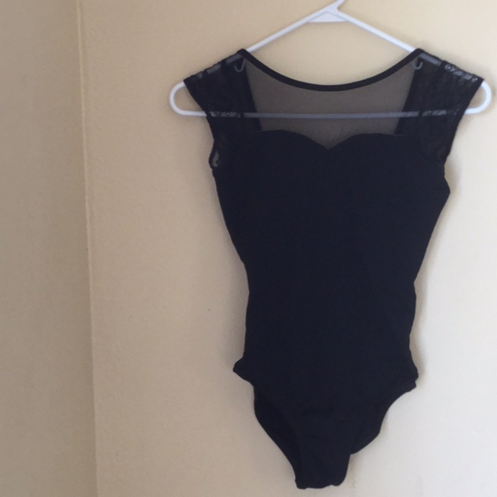 Suffolk lace cap sleeve ballet leotard